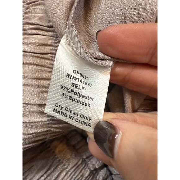 TCEC Satin-Style Elastic Waist Shorts M Brown Gray Polyester Blend (bin HH124) - Picture 6 of 6